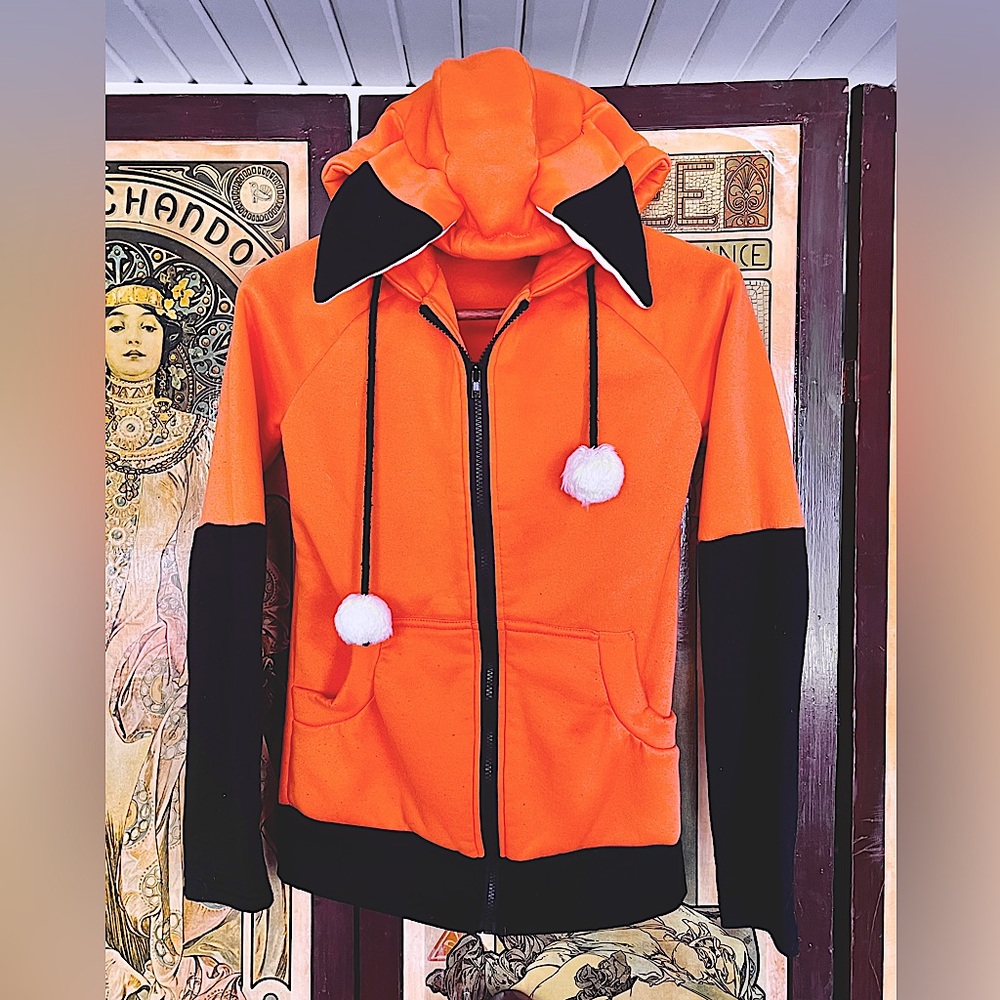 Fox Hooded Sweatshirts with Ears! Cute Animal Fox Cosplay Costume Hoodie